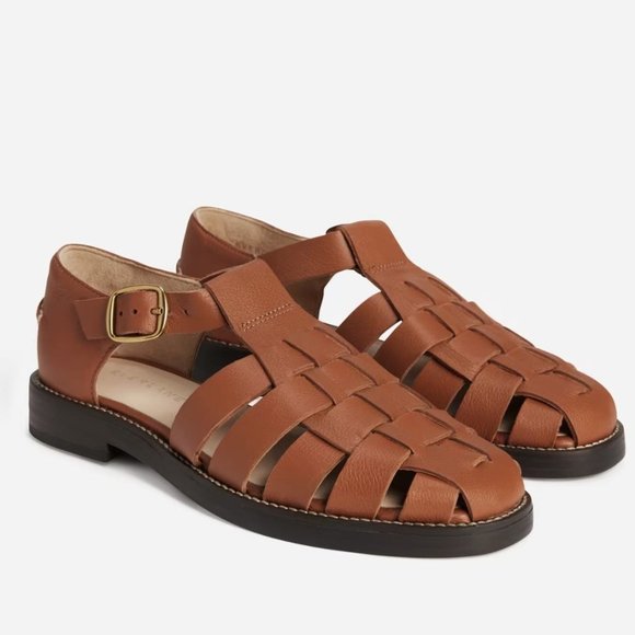 Everlane The Leather Fisherman Sandals in Adobe Brown New Womens Shoes - Picture 1 of 15